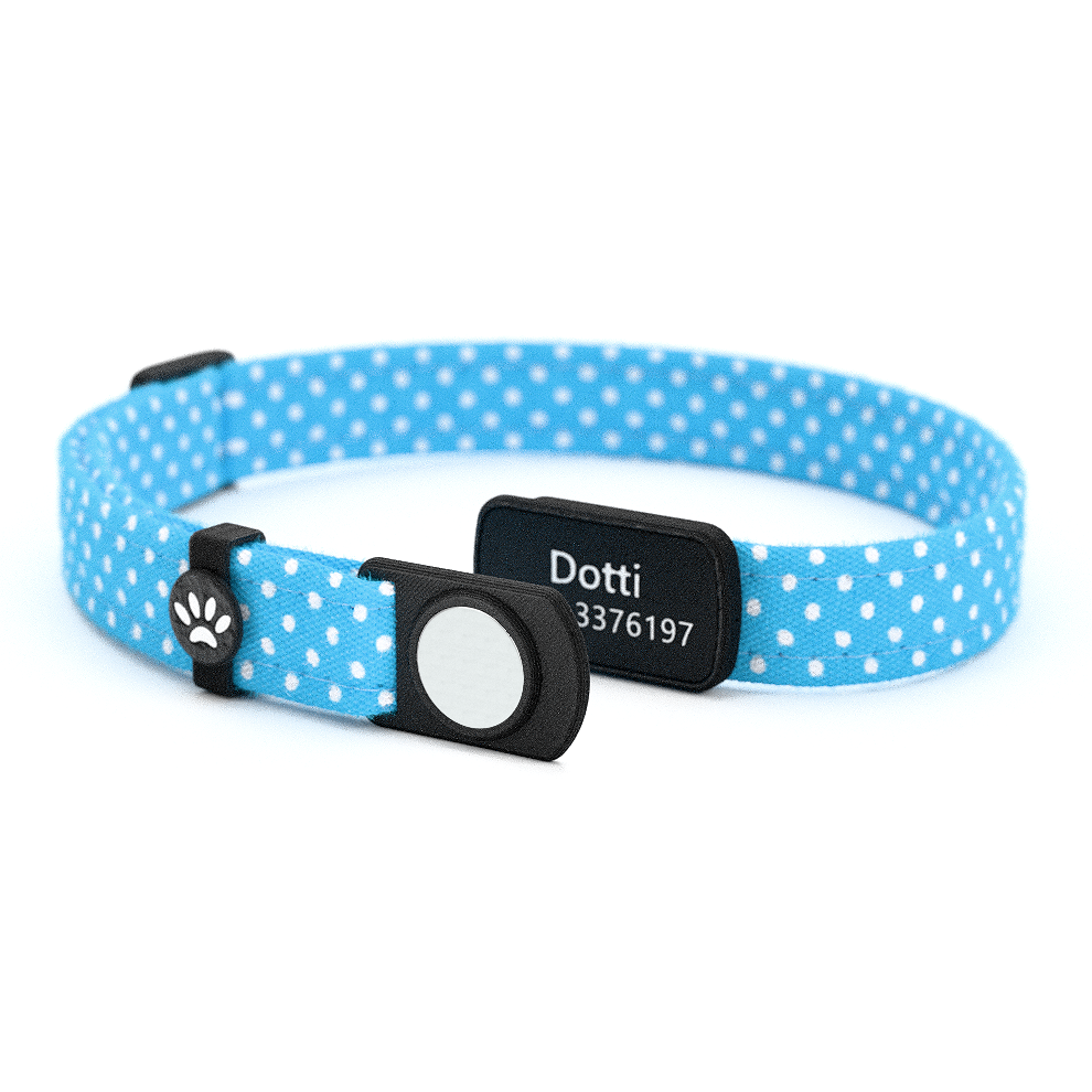Katzenhalsband "Dotti" Hellblau Gepunktet