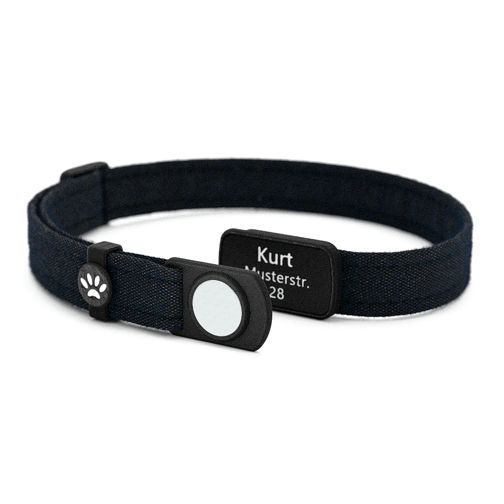 Katzenhalsband "Kurt" Schwarz Uni