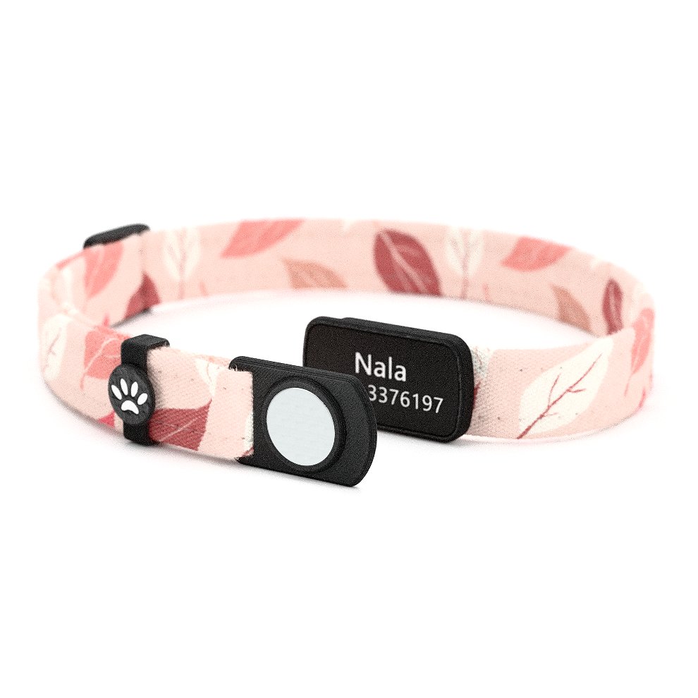 Katzenhalsband "Nala" Rosa Blätter
