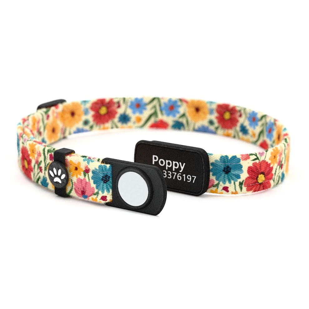 Katzenhalsband "Poppy" Bunte Blumen
