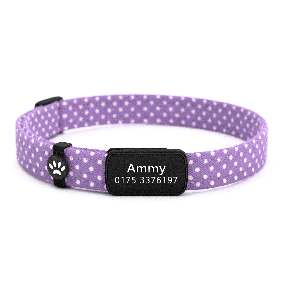 Katzenhalsband "Ammy" Lila Gepunktet