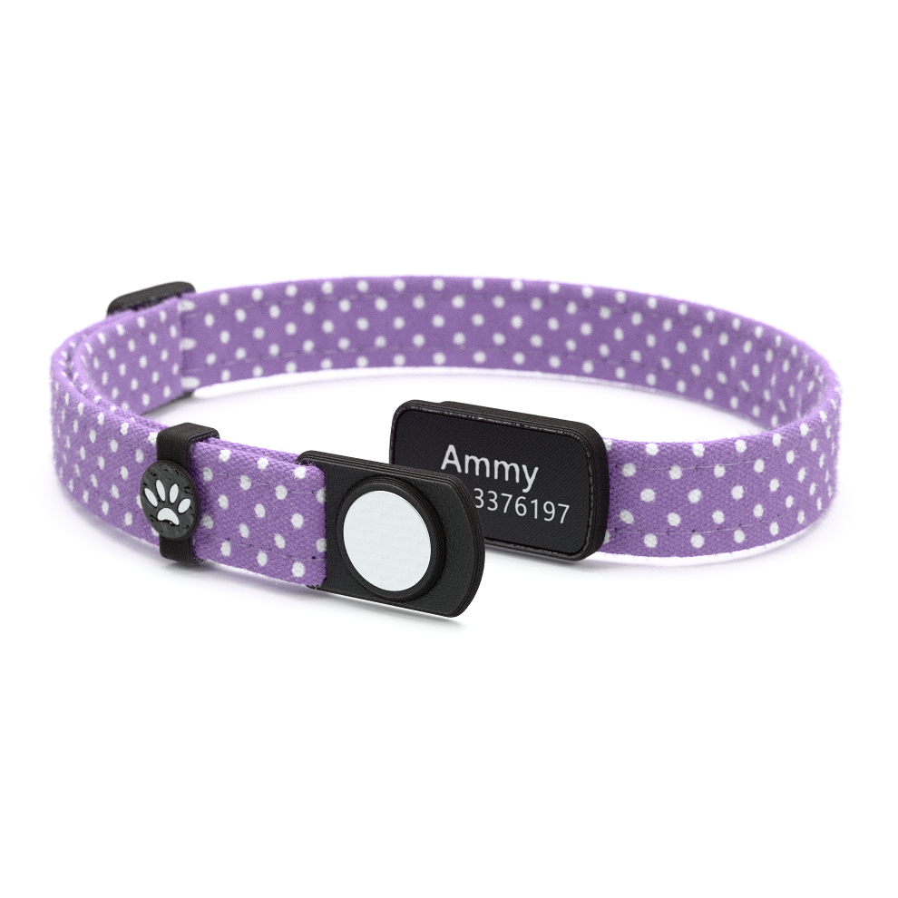 Katzenhalsband "Ammy" Lila Gepunktet