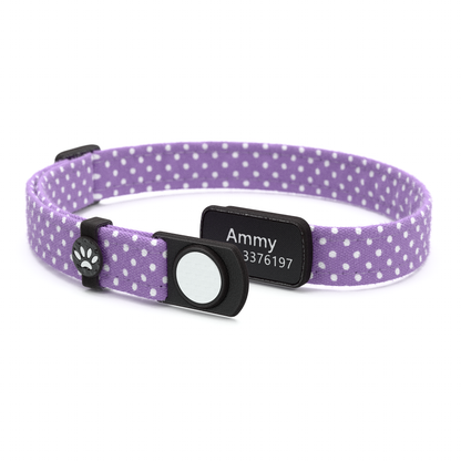 Katzenhalsband "Ammy" Lila Gepunktet