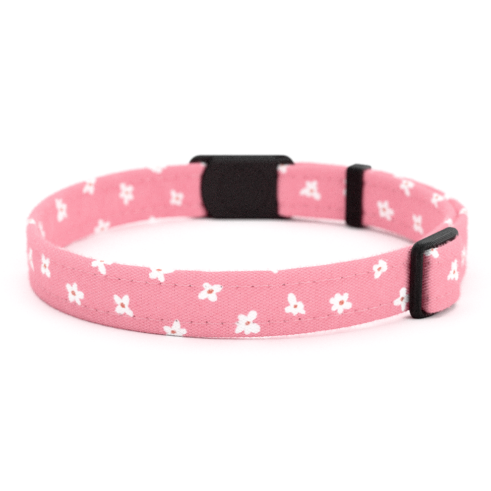 Katzenhalsband "Bambi" Pink Blümchen