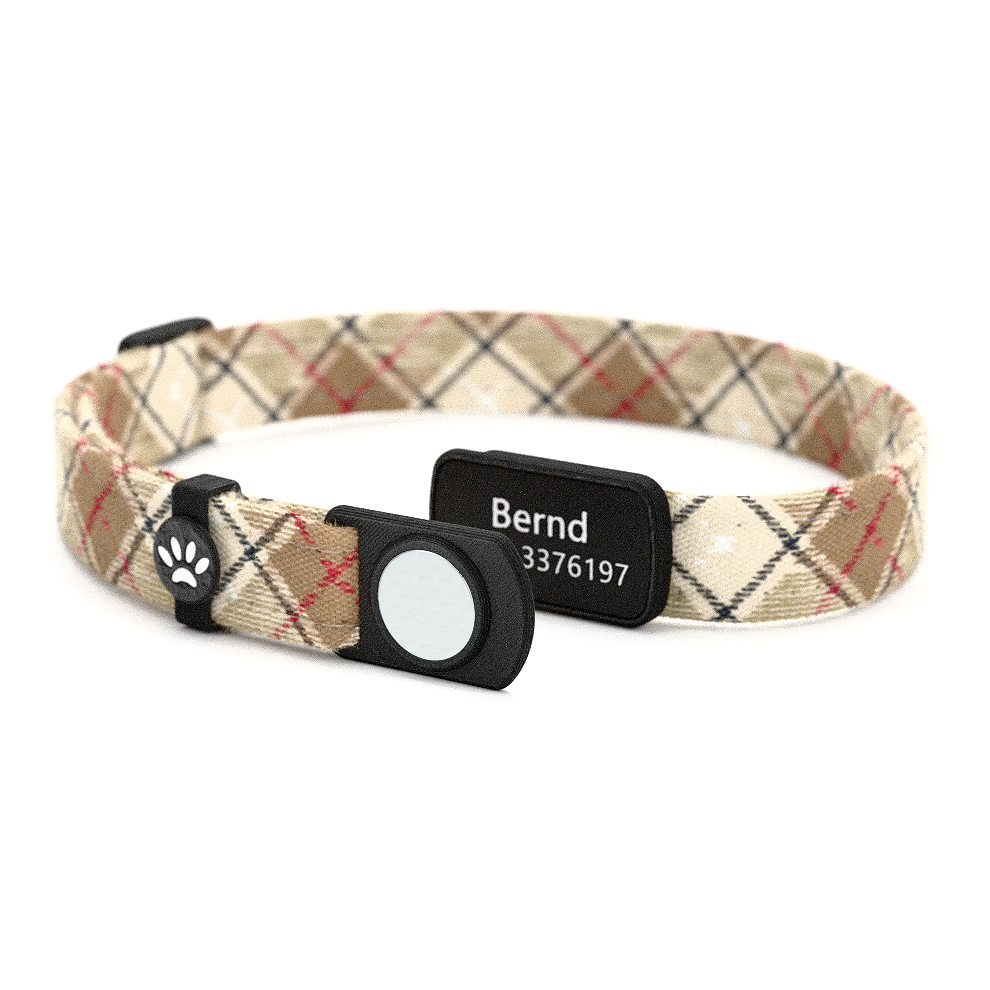 Katzenhalsband "Bernd" Tartan Braun