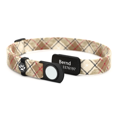 Katzenhalsband "Bernd" Tartan Braun