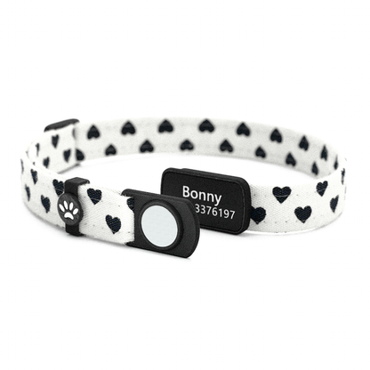 Katzenhalsband "Bonny" Schwarze Herzen