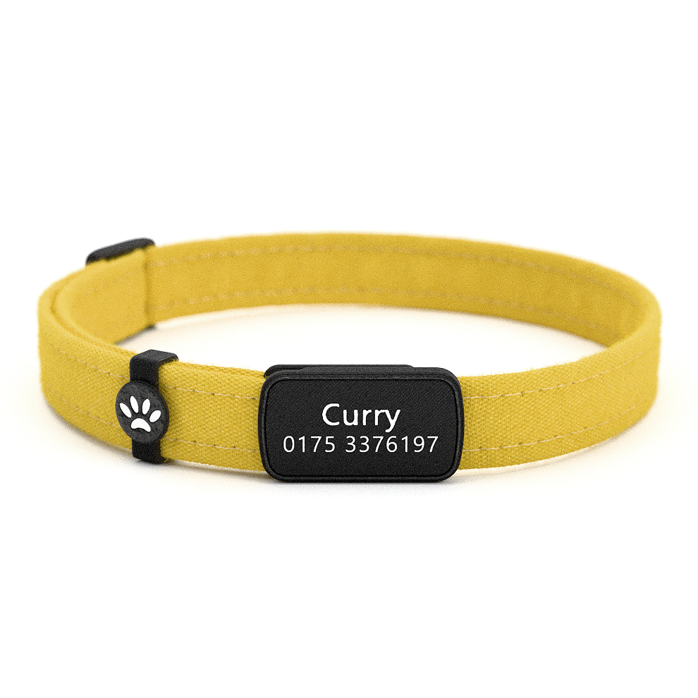 Katzenhalsband "Curry" Senfgelb Uni