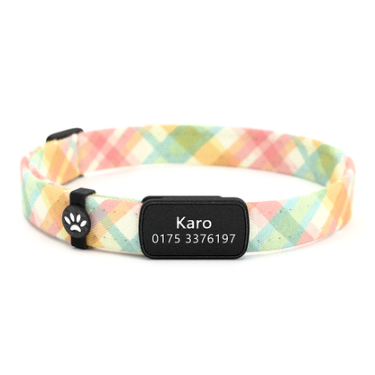 Katzenhalsband "Karo" Pastel kariert