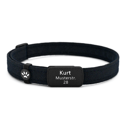 Katzenhalsband "Kurt" Schwarz Uni