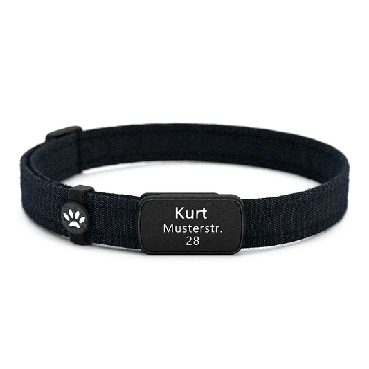 Katzenhalsband "Kurt" Schwarz Uni