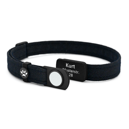Katzenhalsband "Kurt" Schwarz Uni