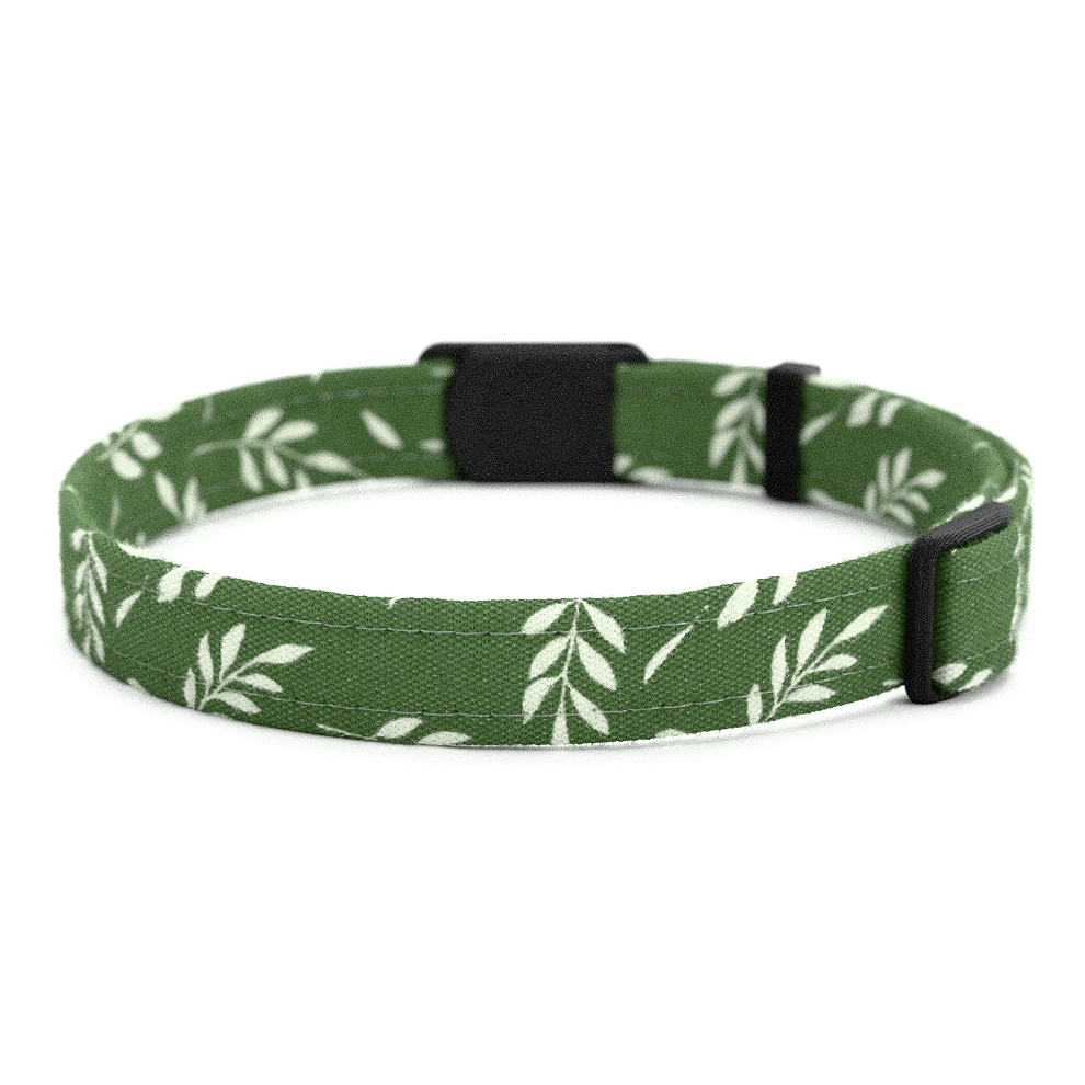 Katzenhalsband "Levi" Grün Blätter