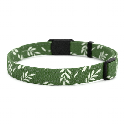 Katzenhalsband "Levi" Grün Blätter