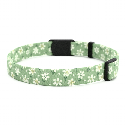 Katzenhalsband "Linda" Lindgrün Blumen