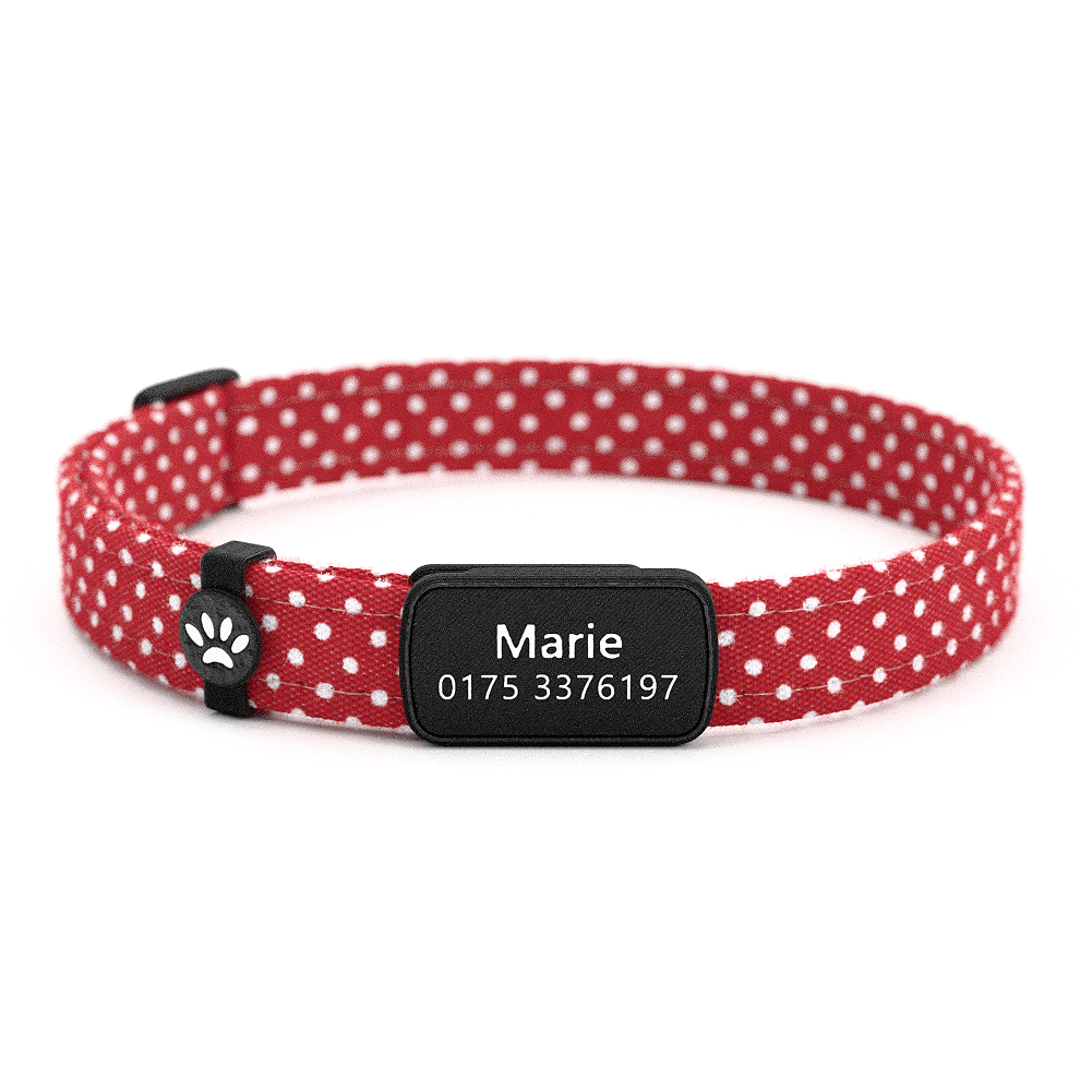 Katzenhalsband "Marie" Rot Gepunktet