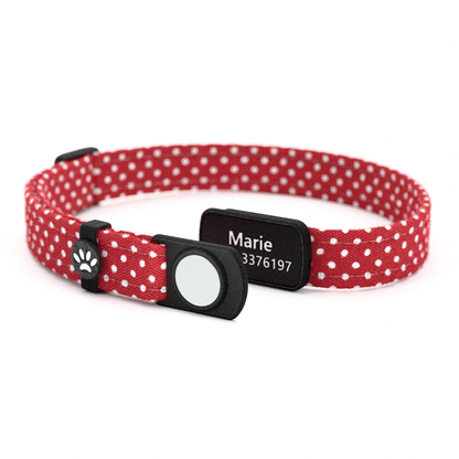 Katzenhalsband "Marie" Rot Gepunktet