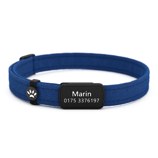 Katzenhalsband "Marin" Marineblau Uni