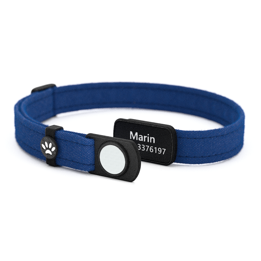 Katzenhalsband "Marin" Marineblau Uni