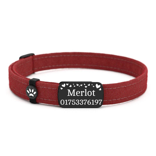 MERLOT Personalisiertes Katzenhalsband mit Magnetverschluss