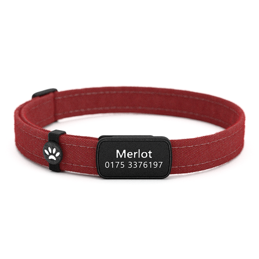 Katzenhalsband "Merlot" Bordeauxrot Uni