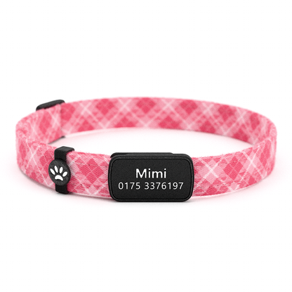 Katzenhalsband "Mimi" Karo Pink