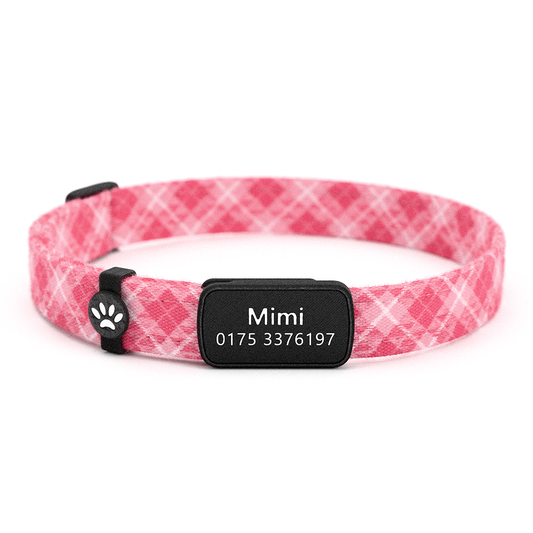 Katzenhalsband "Mimi" Karo Pink
