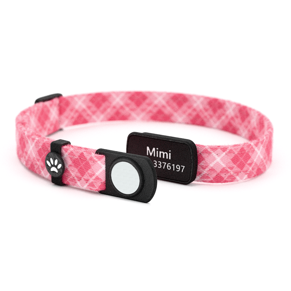 Katzenhalsband "Mimi" Karo Pink