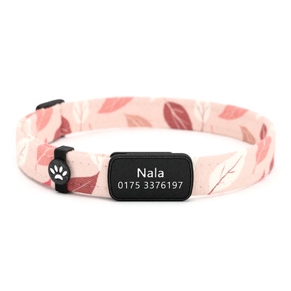 Katzenhalsband "Nala" Rosa Blätter