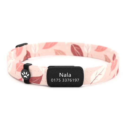 Katzenhalsband "Nala" Rosa Blätter