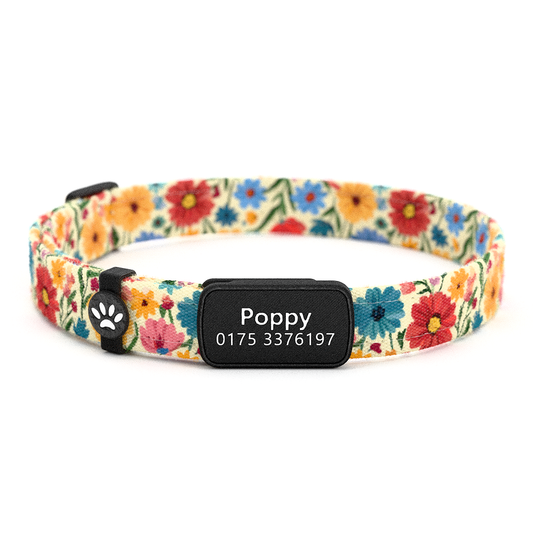 Katzenhalsband "Poppy" Bunte Blumen