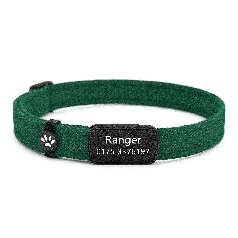 Katzenhalsband "Ranger" Dunkelgrün Uni