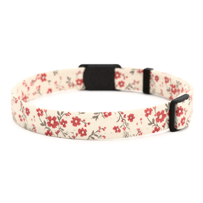 Katzenhalsband "Rubi" Rote Blümchen