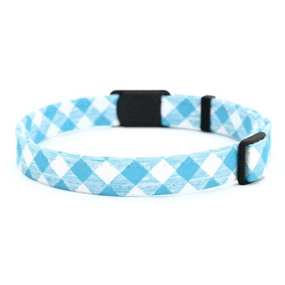 Katzenhalsband "Scotti" Karo Hellblau