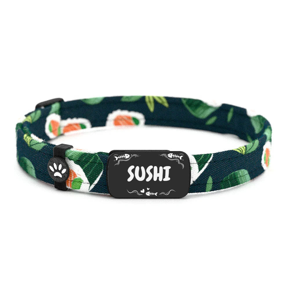 SUSHI Personalisiertes Katzenhalsband mit Magnetverschluss