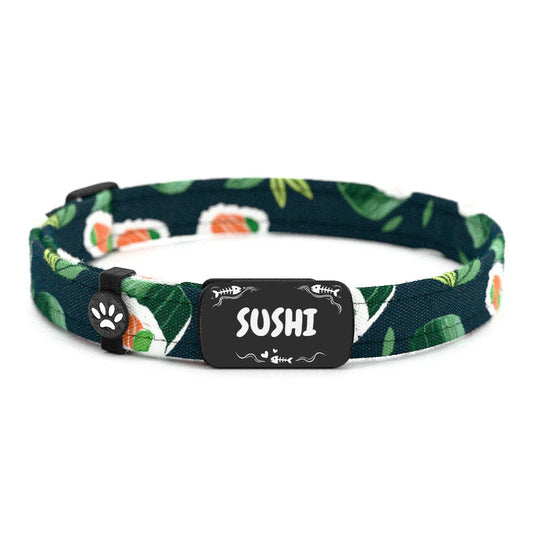 SUSHI Personalisiertes Katzenhalsband mit Magnetverschluss