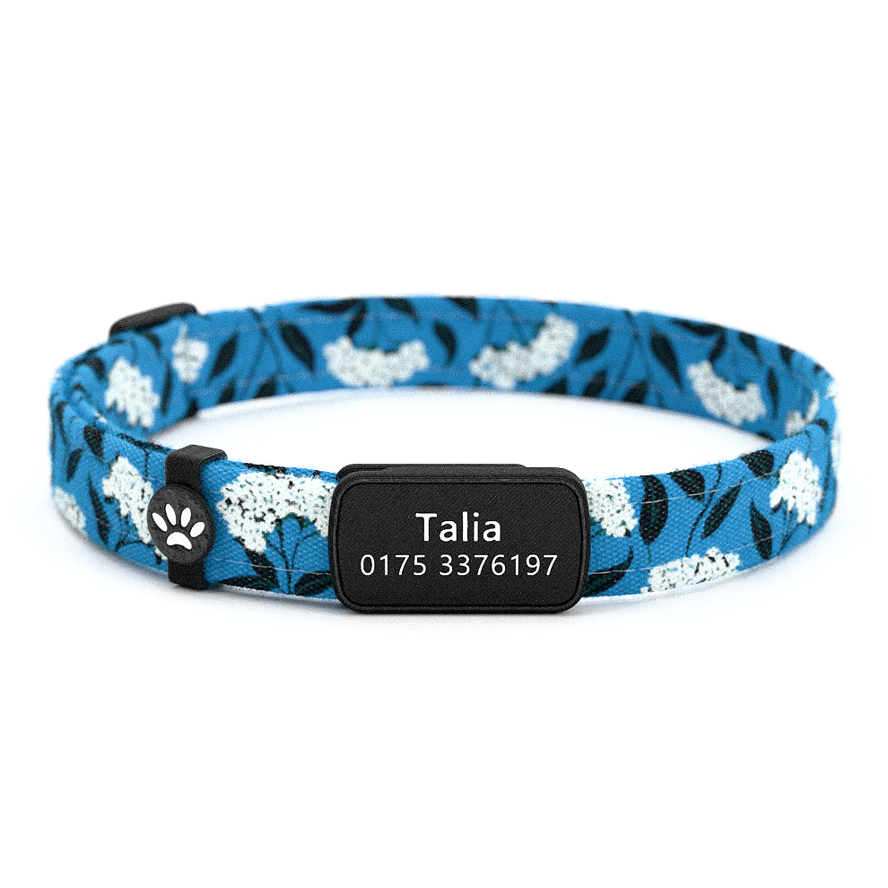 Katzenhalsband "Talia" Blau Flieder